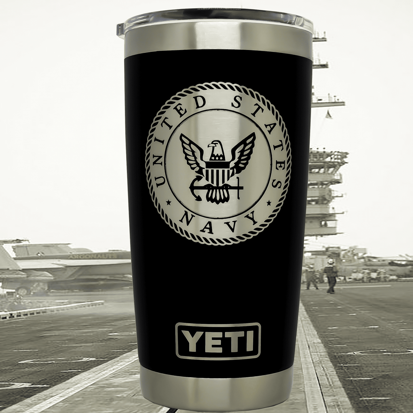 US Navy Custom Engraved Tumbler or Bottle