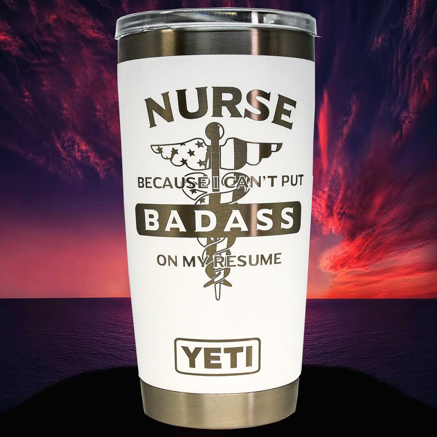 Badass Nurse Custom Engraved Tumbler or Bottle