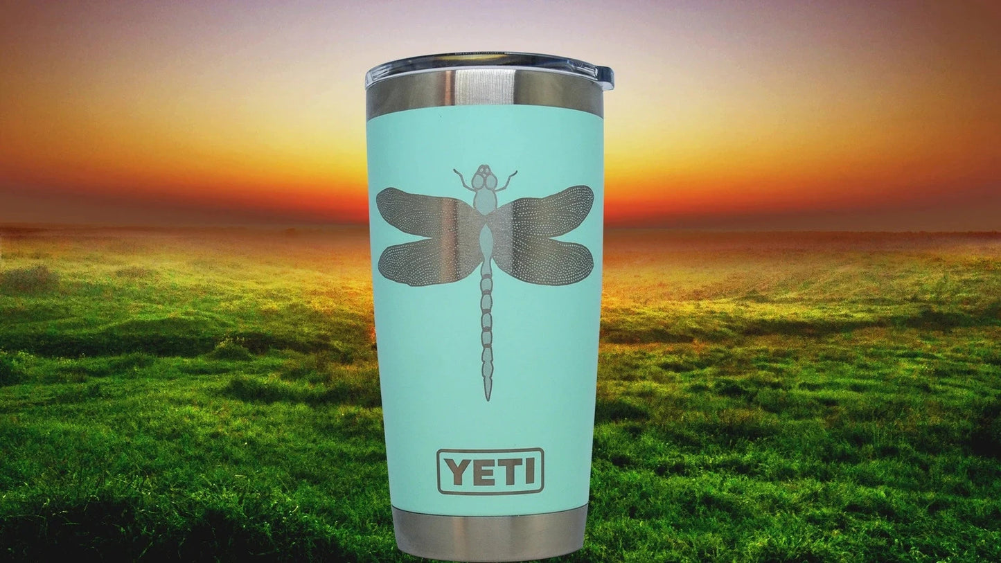 Dragon Fly Custom Engraved Tumbler or Bottle