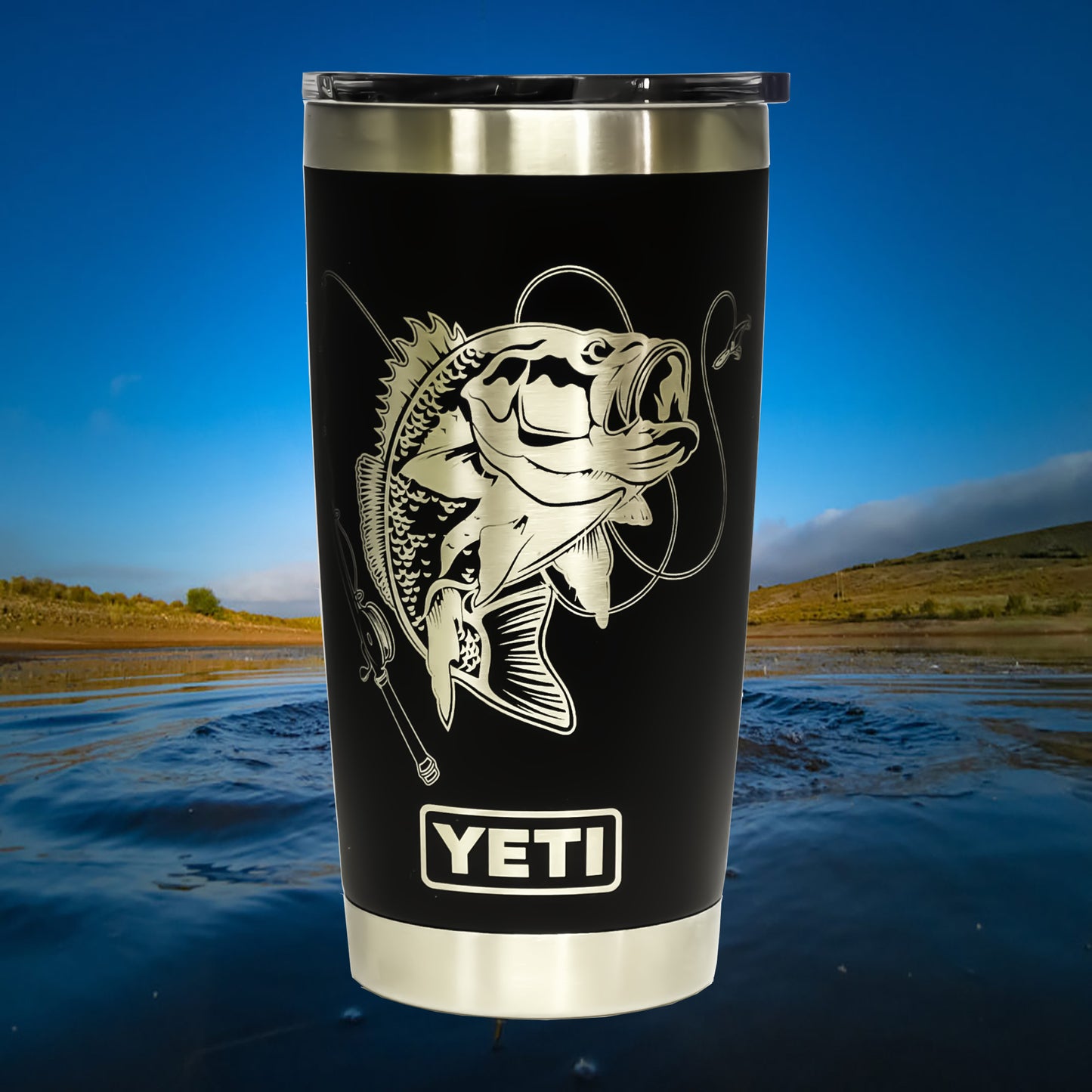 Large Mouth Bass Custom Engraved Tumbler or Bottle