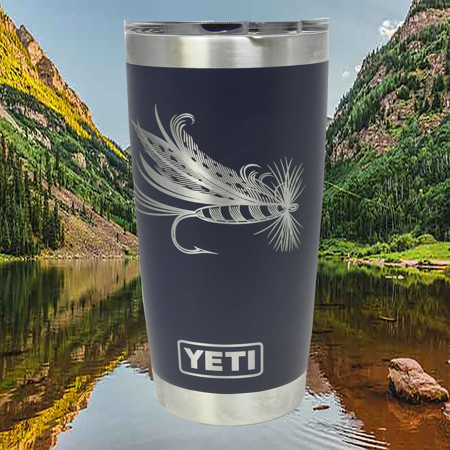 Fly Fishing Lure Custom Engraved Tumbler or Bottle