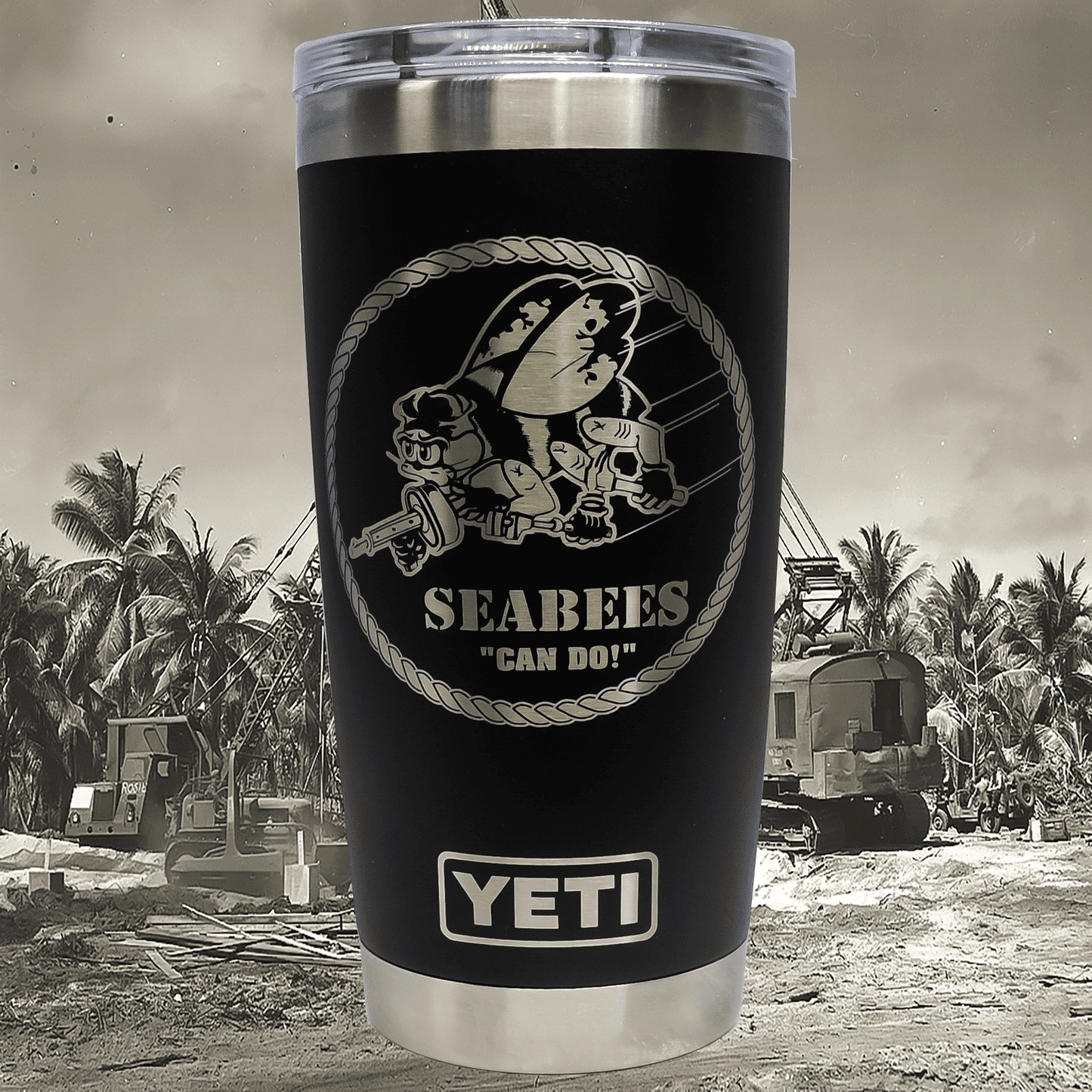 Navy Seabee Custom Engraved Tumbler or Bottle