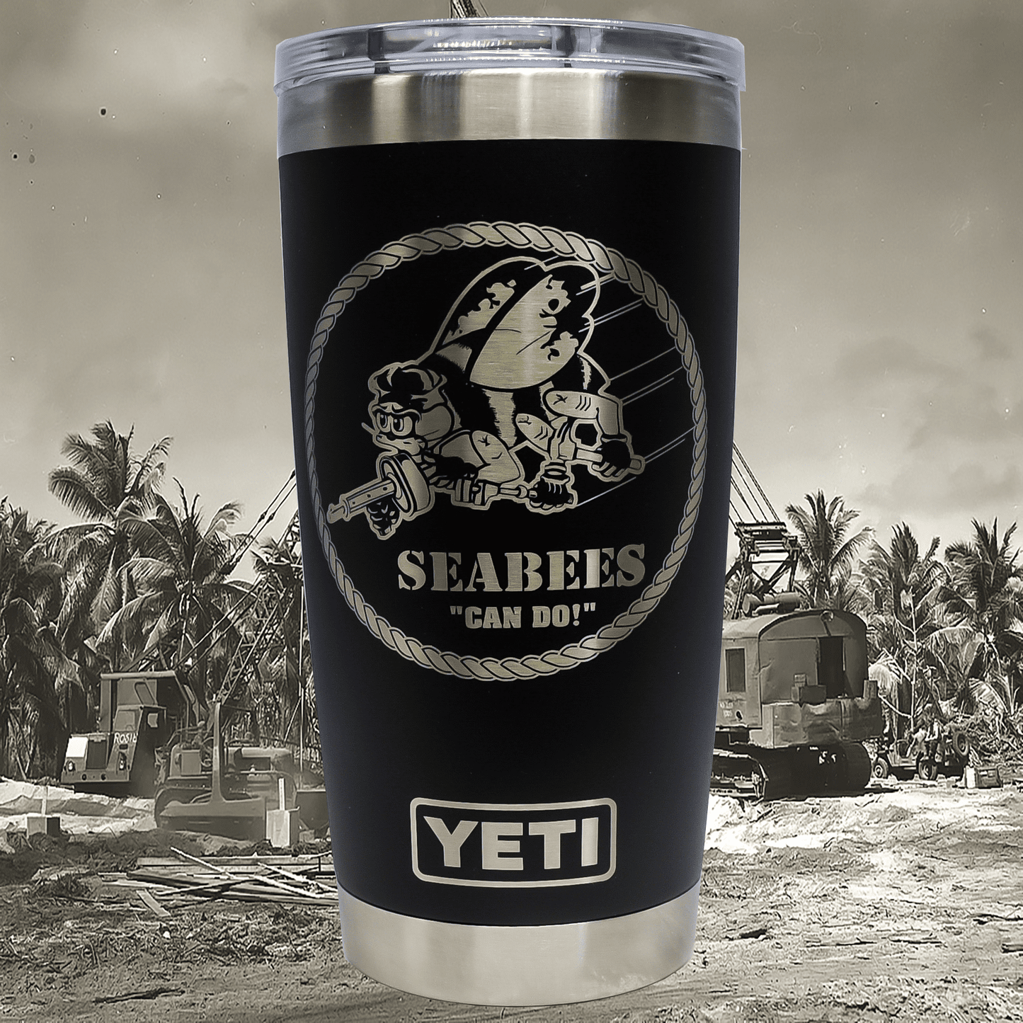 Navy Seabee Custom Engraved Tumbler or Bottle
