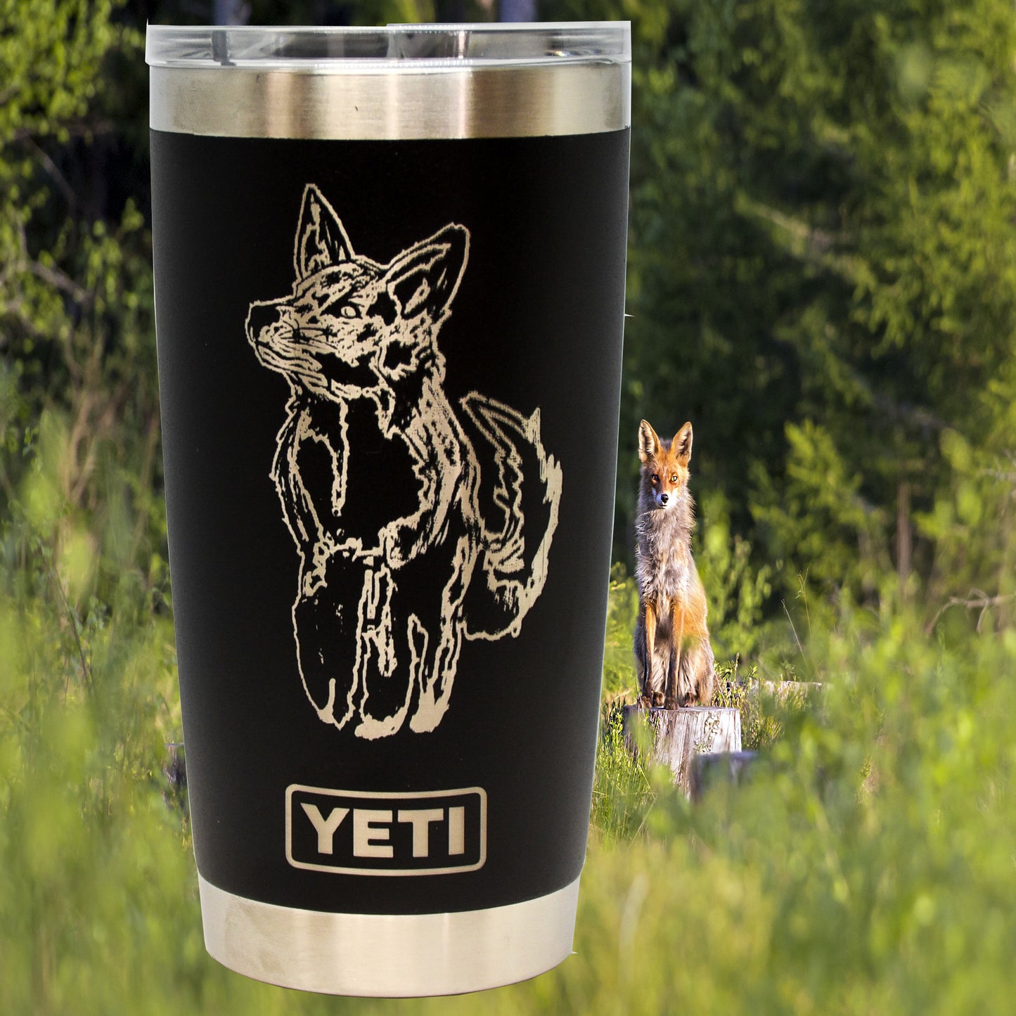 Fox Custom Engraved Tumbler or Bottle