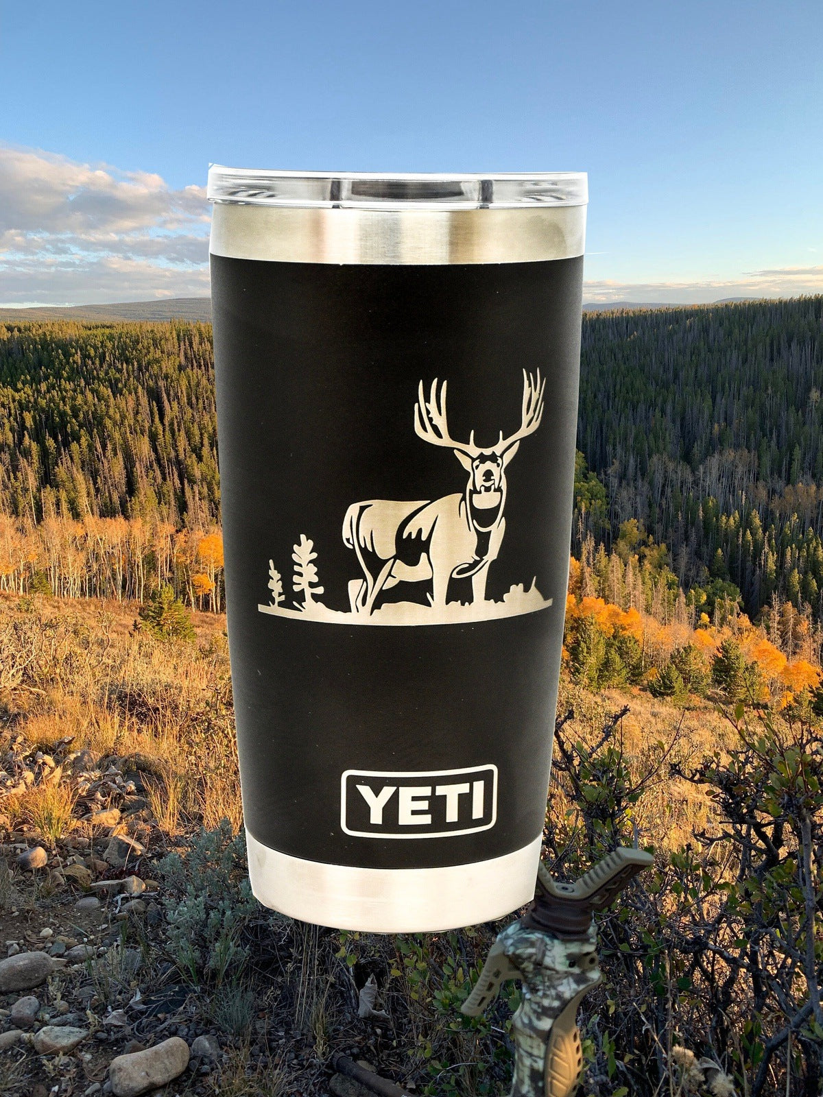 Mule Deer Custom Engraved Tumbler or Bottle