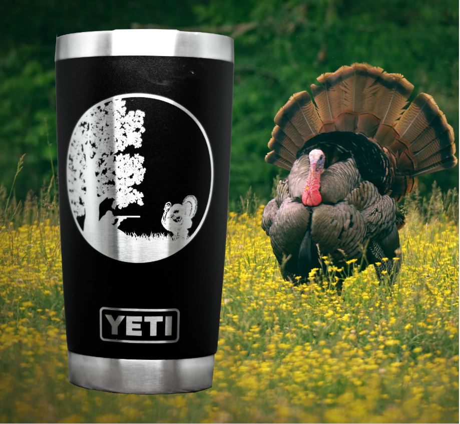 Turkey Hunter Custom Engraved Tumbler or Bottle