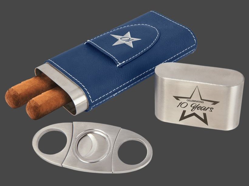 Leatherette Cigar Case with Cutter