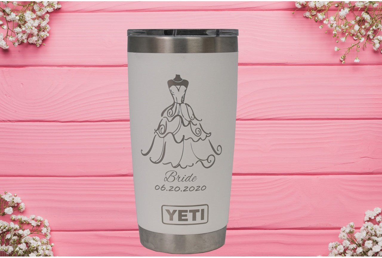 Bride or Bridesmaids Custom Engraved Tumbler or Bottle