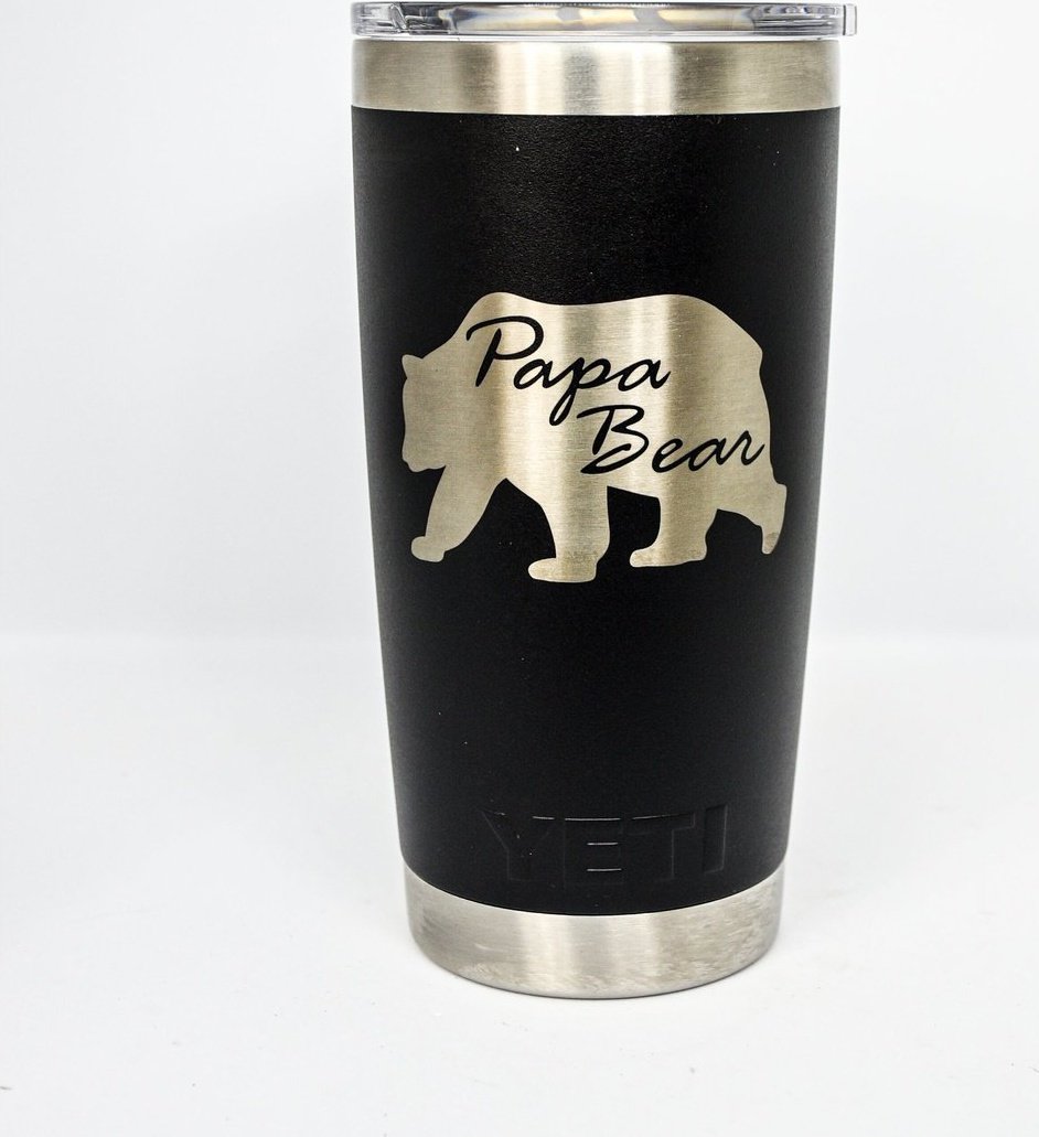 Papa Bear Custom Engraved Tumbler or Bottle