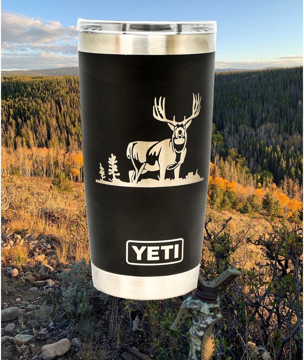 Mule Deer Custom Engraved Tumbler or Bottle
