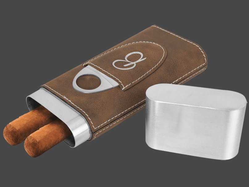 Leatherette Cigar Case with Cutter