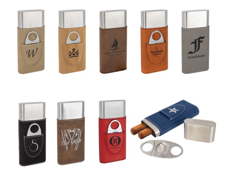 Leatherette Cigar Case with Cutter