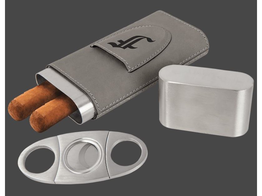 Leatherette Cigar Case with Cutter