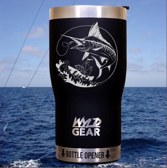 Marlin Fishing Custom Engraved Tumbler or Bottle