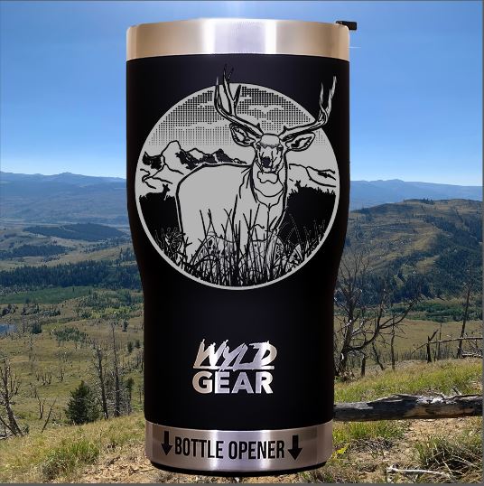 Mule Deer Scene Custom Engraved Tumbler or Bottle