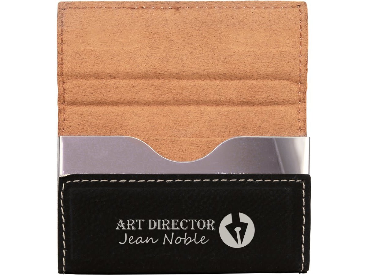 Leatherette Hard Business Card Holder