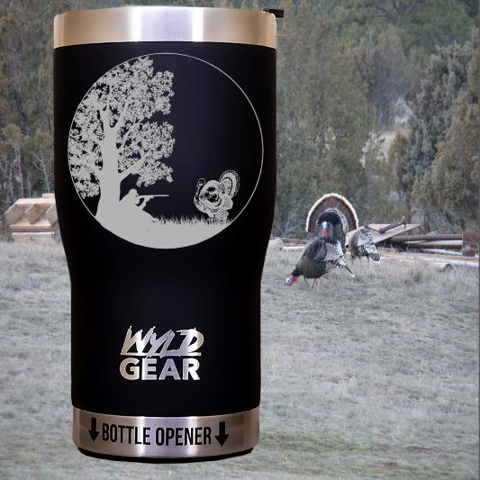 Turkey Hunter Custom Engraved Tumbler or Bottle