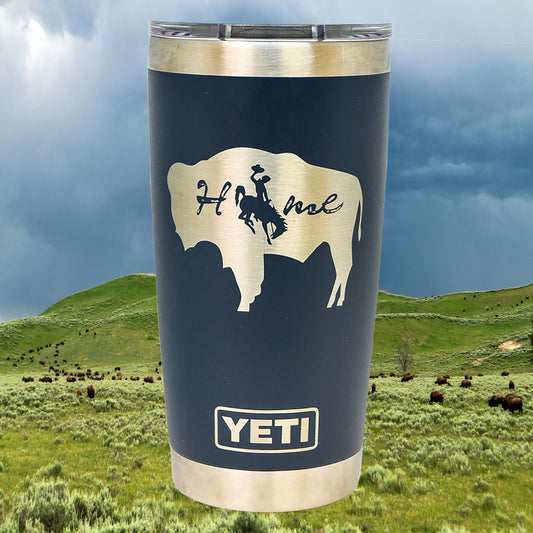 Laser Engraved YETI® or Polar Camel Tumbler Lake With Deer Scene