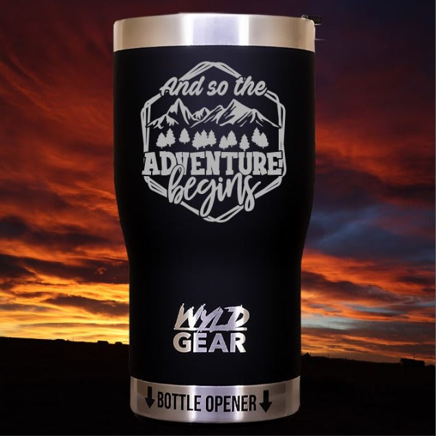 And So The Adventure Begins Custom Engraved Tumbler or Bottle