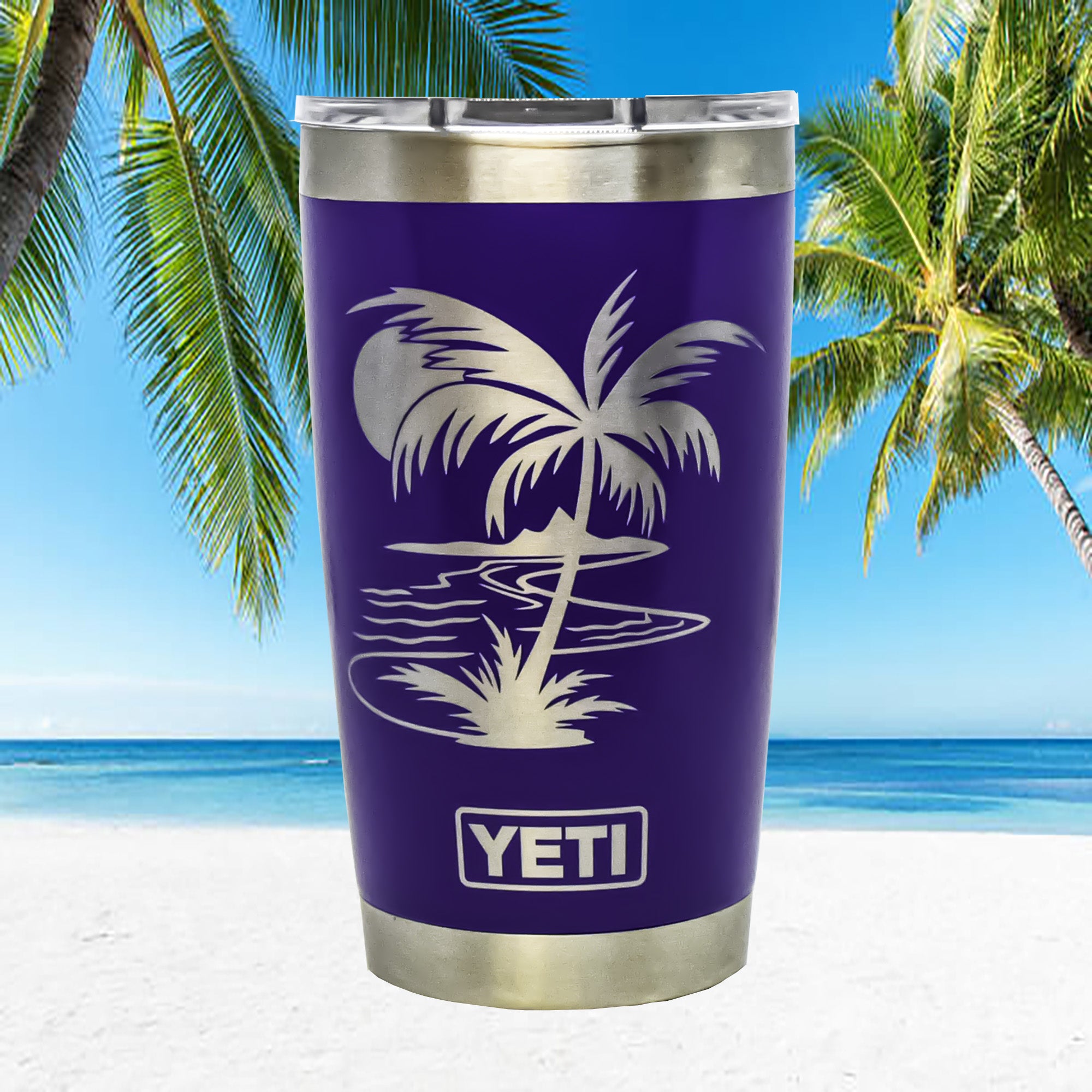 Laser engraved yeti deals tumbler 20oz (palm tree